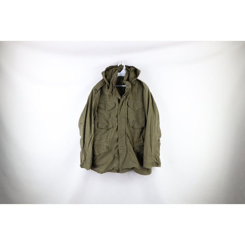 Vintage 60s Mens Small Thrashed Vietnam War Hoode… - image 1